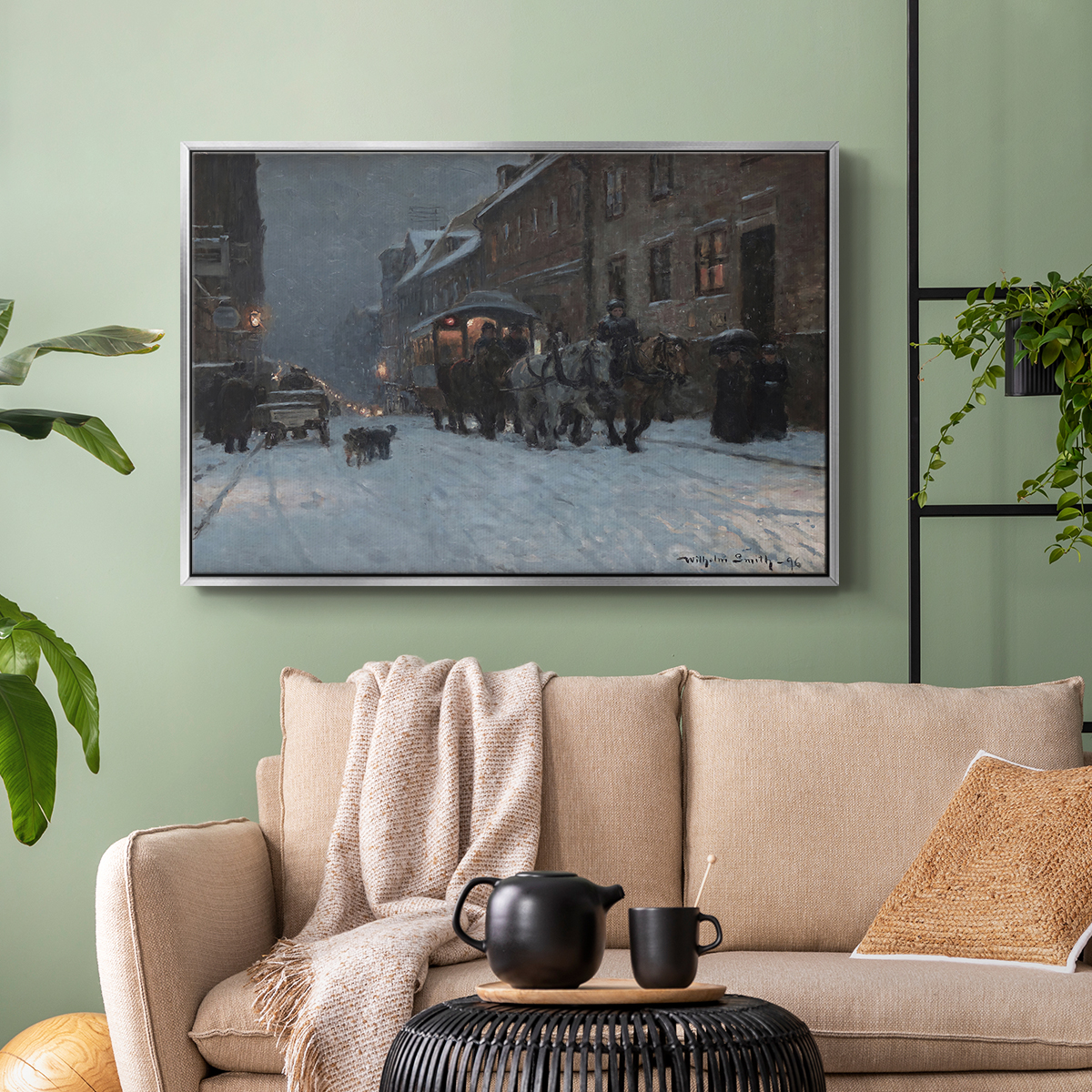 Vintage Landscape-CCCLXXXIV By Wexford Home Framed in Silver Wood Gallery Wrapped Canvas 27 in. x 41 in.