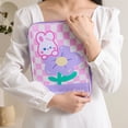 thumbnail image 3 of Girl Cartoon PU Checkerboard Pattern Tablet Case Zipper Clutch (Black), 3 of 10