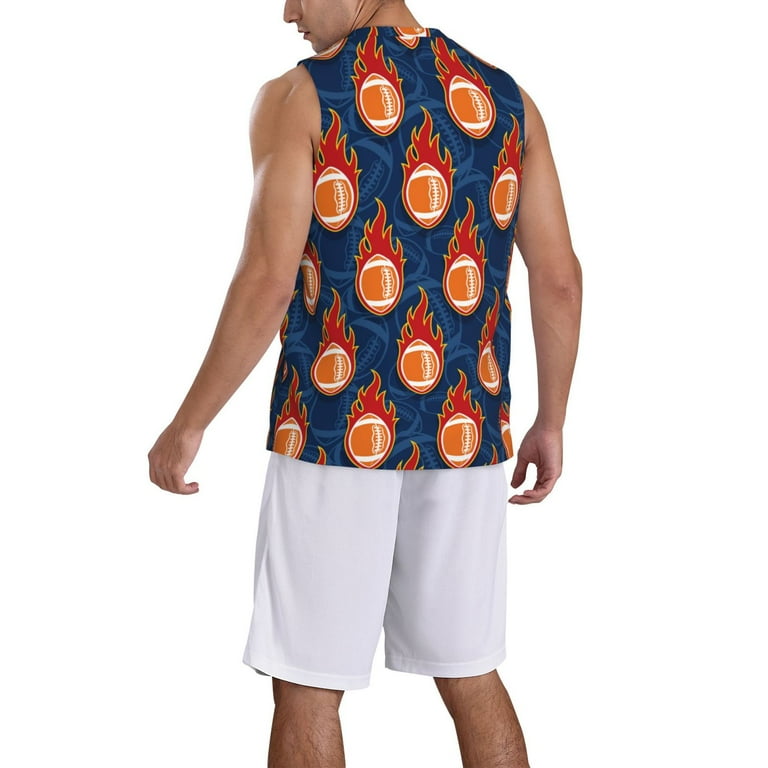 Naloa American Football and Fire Flames Basketball Jersey
