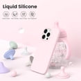 thumbnail image 3 of czcpp-Compatible avec Étui iPhone 15 Pro 6.1, Étui de Téléphone en Silicone Liquide Mince 3 Couches Gel Doux Couverture Complète 6.1 Pouces, Rose Craie, 3 of 4