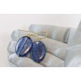thumbnail image 4 of 14k Yellow Gold Kyanite Earrings Deep Blue Smooth Oval Large Drops Shimmery Dangles Designed for Adult Women, 4 of 5