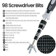 117 in 1 Precision Screwdriver Set Professional Electronics Repair Tool Kit with 98 Bits Magnetic Driver , pry, Spudgers for Tablet, MacBook, PC, iPhone, Xbox,PS4, 5, Nintendo Switch Game Console iMac