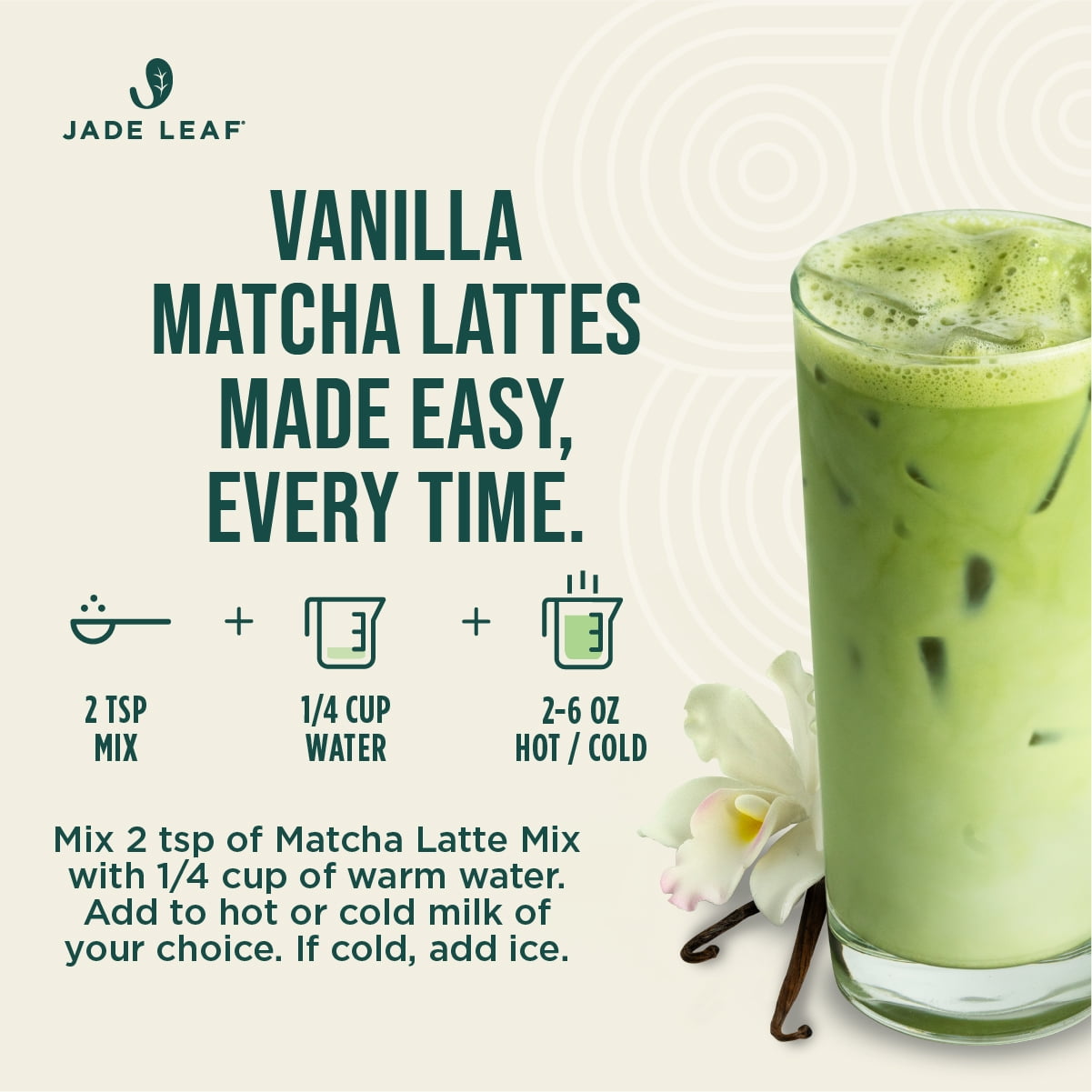 (3 pack) Jade Leaf Organic Matcha Latte Mix, Vanilla, Dairy-Free, 5.3 oz Pouch