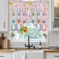 thumbnail image 6 of Easter Bunny Swag Valances for Windows, Kitchen Window Curtains Over Sink, Spring Watercolor Polka Dot Flower Plaid Pink Window Treatment Curtains for Living Room/Bedroom 2 Panel Sets 36"x45", 6 of 8