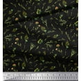 thumbnail image 2 of Soimoi Black polyester Crepe Fabric Yellow Mustard Leaves Fabric Prints By Yard 42 Inch Wide, 2 of 3