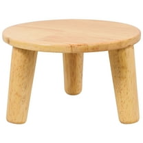 HONMEET Khaki Wooden Plant Stand Small Round Flower Pot Holder Display Rack for Indoor Outdoor