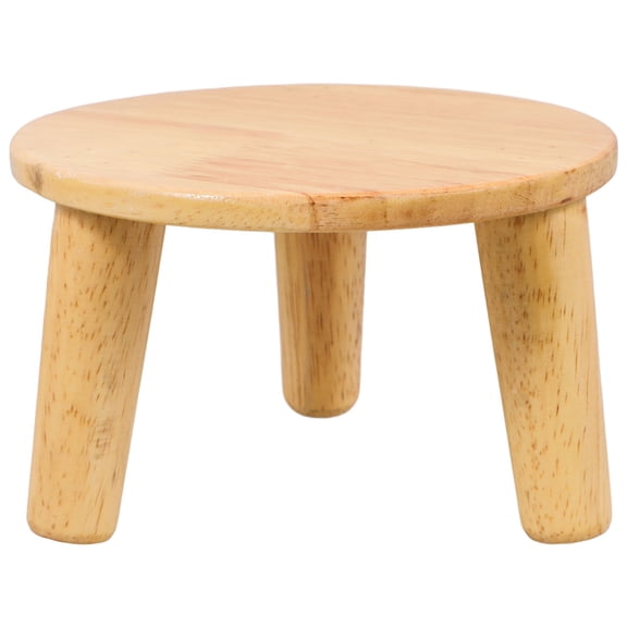 HONMEET Khaki Wooden Plant Stand Small Round Flower Pot Holder Display Rack for Indoor Outdoor