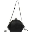 thumbnail image 3 of Bolso de hombro con cadena y hebilla jinwen bolso de mano negro, 3 of 8