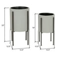 thumbnail image 6 of Tania Mid Century Modern Metal Stucco Indoor Pot Planters (Set of 2) - 23" x 12.5", 6 of 6