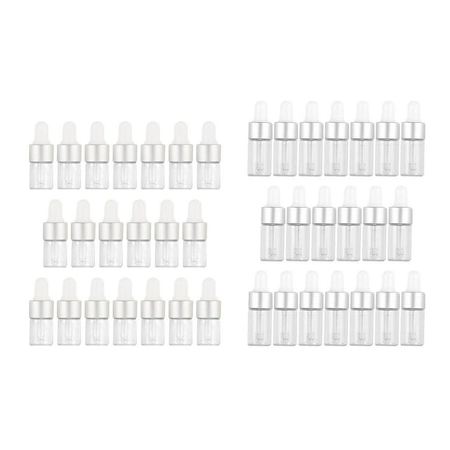 Conjunto de 40 Frascos de Vidrio Vacíos con Pipetas para Esencias Perfumadas 1ml 2ml