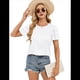 thumbnail image 3 of Camisa de Verano Fruncida con Mangas con Volantes para Mujer, Color , Talla XL, 3 of 8