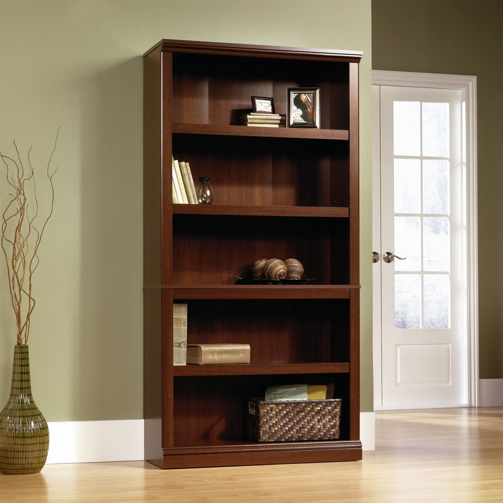 Sauder Select 5Shelf Bookcase, Select Cherry Finish