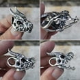 thumbnail image 5 of LINSION Pendants 925 Sterling Silver Jaw Openable Skull Dragon Mens Biker Punk Jewelry TA51, 5 of 7