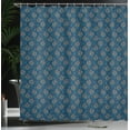 thumbnail image 5 of Ambesonne Orange Blue Shower Curtain, Oriental Flower Petals, 69"Wx70"L, Night Blue Multicolor, 5 of 5