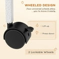 thumbnail image 4 of PawHut Rolling Small Animal Cage Pet for Rabbits, Chinchillas, Ferret with Wheels, Hammock, 5 Platforms and Removable Tray, White, 4 of 9