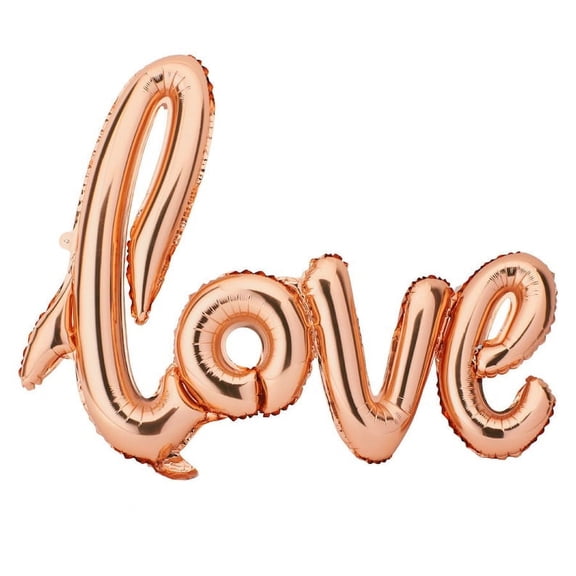 LOVE Rose Gold 32" Balloons, LOVE Party Balloons, Love" Script Balloon in Rose Gold, Bridal Shower Prop, Wedding Script Love Balloon
