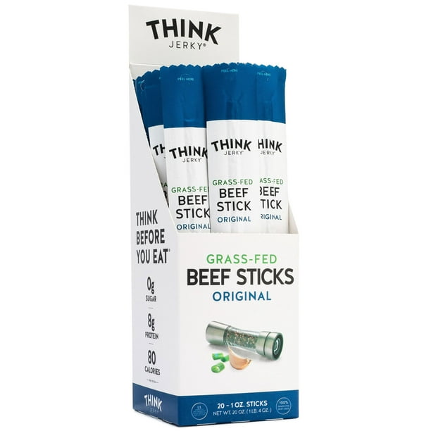 Original GrassFed Beef Sticks by Think Jerky — Sugar Free, Gluten Free