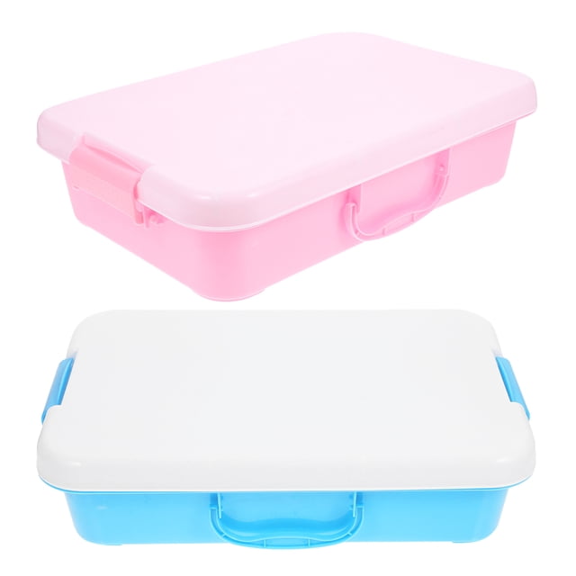 GAXIRE 2Pcs Portable Sand Tray Storage Box with Lid Assorted Colors Easy to Clean ABS Plastic