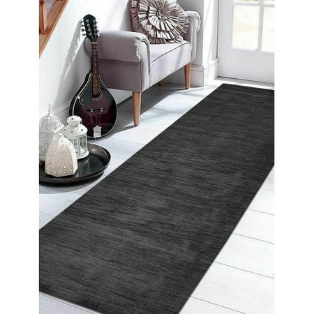 Orren Ellis Riggio Hand Knotted Wool Charcoal Area Rug