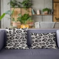 thumbnail image 7 of Plutus Gray Silver Jaguar Animal Faux Fur Luxury Throw Pillow - Double sided 20" x 36" King, 7 of 7