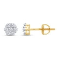 thumbnail image 2 of 1.00 ct 10K Yellow Gold, Lab Grown Created Diamond Flower Cluster Stud Earrings Round Shape Screw Back Prong Setting, EGL Certified (0.1.00 cttw, Color-G-H, Clarity-SI1), 2 of 4