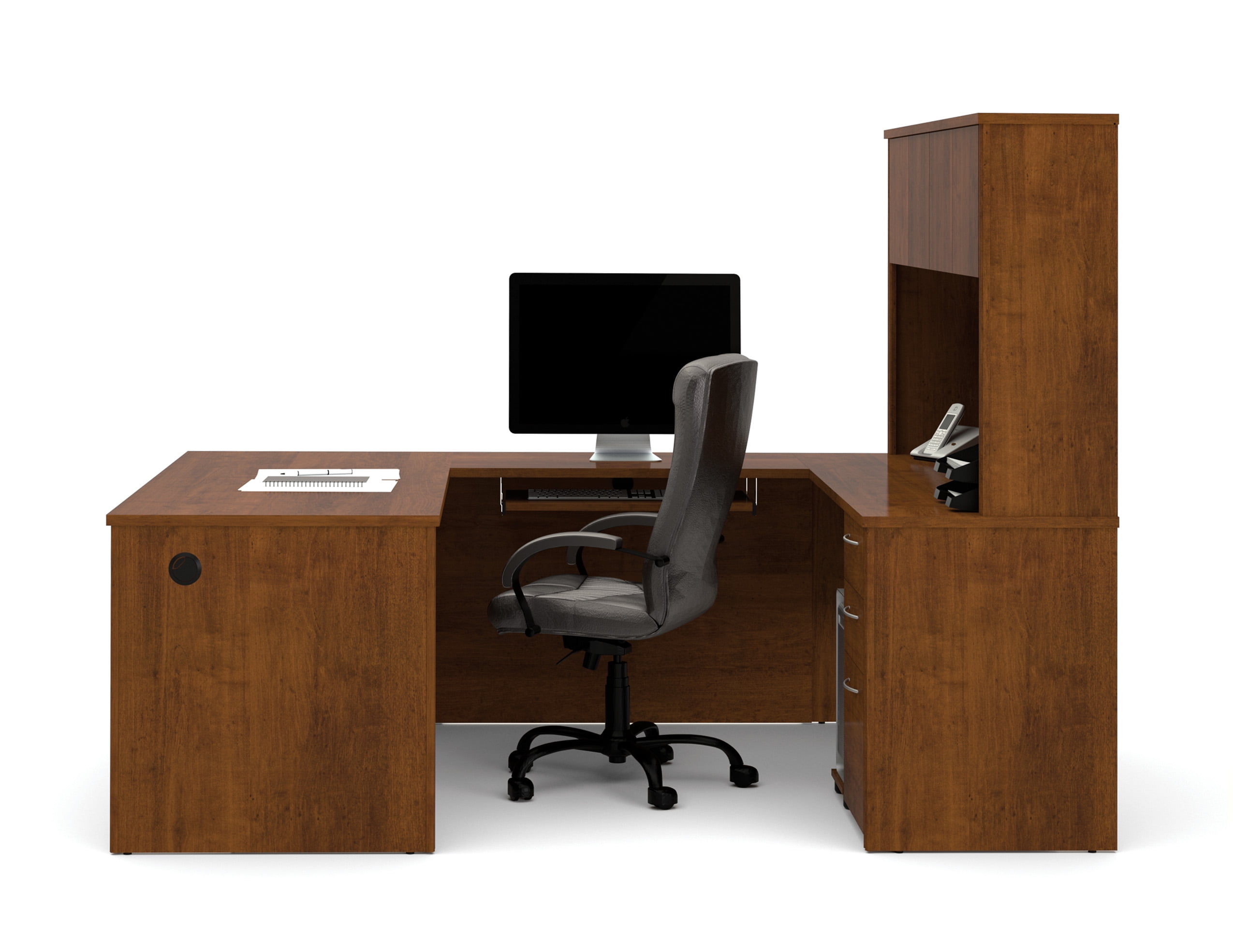 Embassy 66 U Shaped Desk In Tuscany Brown Walmart Com Walmart Com
