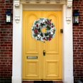 thumbnail image 6 of SAYOO Christmas Household Decorative Garland, Simulation Leaves Wreath Bow Rattan Hoop Festival Door Wall Hanging Ornament, 6 of 8