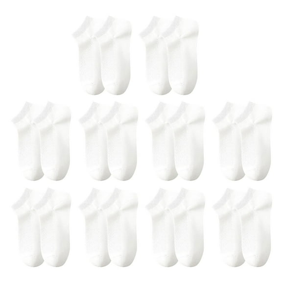 Disposable Socks 10 Pairs Convenient Solid Color Cotton Socks Short Socks Compressed Socks for Travel White