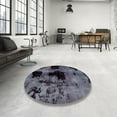 thumbnail image 4 of Ahgly Company Machine Washable Indoor Square Abstract Black Area Rugs, 8' Square, 4 of 7
