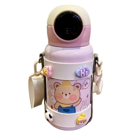 

Nitouy 17oz Stainless Steel Kids Insulated Flask Mug Cartoon Wall Vacuum Water Bottle