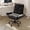 Black & Velvet, variant on Bestier Big and Tall Executive Office Chair with Flip-Up Arms for Adults, Adjustable Height, Reclining Office Chair with Headrest & Side Pockets in Black