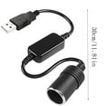 thumbnail image 3 of NAOJIE 12" USB to Cigarette Lighter Adapter,12V Cigarette Lighter Socket for Driving Recorder,GPS,Dash Camera,Perfect USB to Cigarette Lighter Plug Car Accessories, 3 of 7