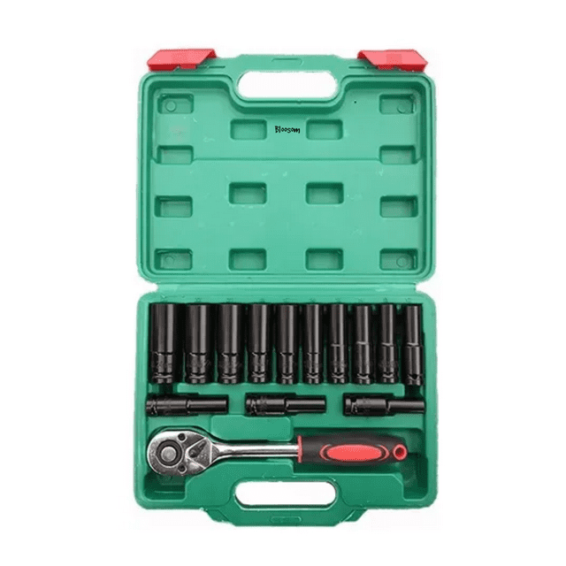 Juego De Herramientas Bloosom De 1/2 Llaves De Vaso Adaptador 14pcs Verde
