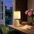 thumbnail image 3 of NATYSWAN Small Table Lamp -13.5" Boho Lamp - Bedside Lamps - Farmhouse Rustic Ceramic Table Lamp for Bedroom, Living Room, Nightstand, Office, Side Desk Lamp, End Table Lamp, 3 of 8