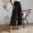 thumbnail image 3 of Pounoo Women's High Waist Tie Waist Wide Leg Pants with Belt Detail Casual Office Work Wear Lightweight Breathable Comfortable Trousers Gift, 3 of 6