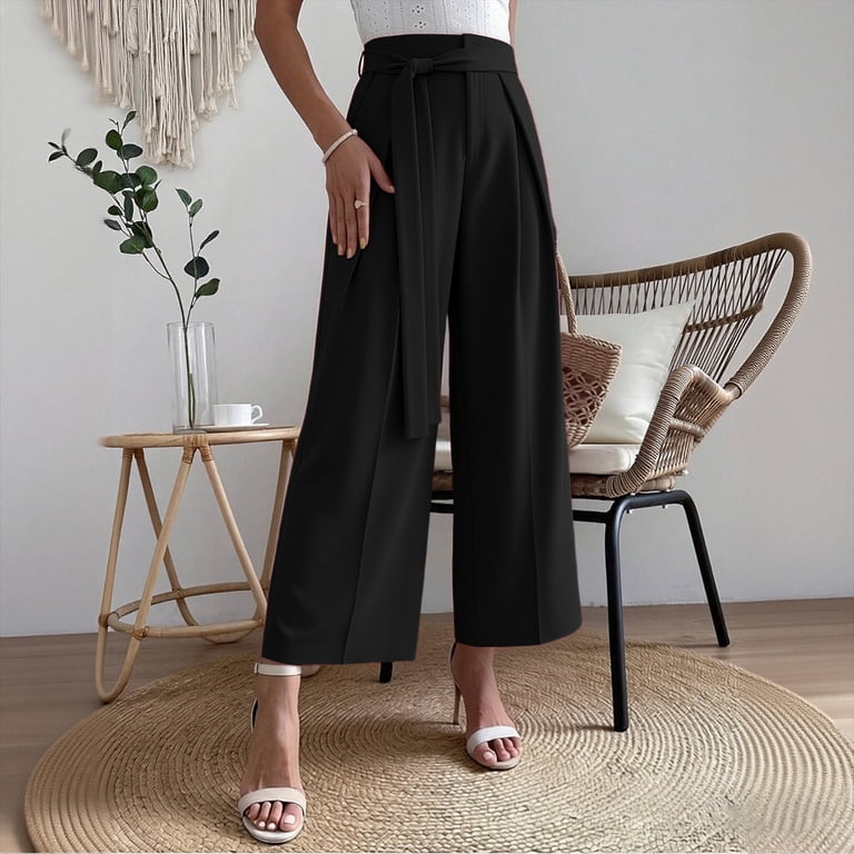 high waisted tie dress pants HIGH-WAISTED PANTS, TIE WAIST