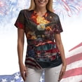 thumbnail image 4 of CAICJ98 250 Anniversary USA Shirt Women's Retro Statue of Liberty 250Th T-Shirt Casual Flag Patriotic Womans Shirts (Gold,S), 4 of 6