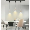 thumbnail image 6 of FSLiving 7W Adjustable Height Track Pendnat Light J-Type Retractable Lift Pendnat Light with Modern Al & Glass Shade Indoor Adjustable Track Light Fixture for Living Room,White - 3 Lights, 6 of 7