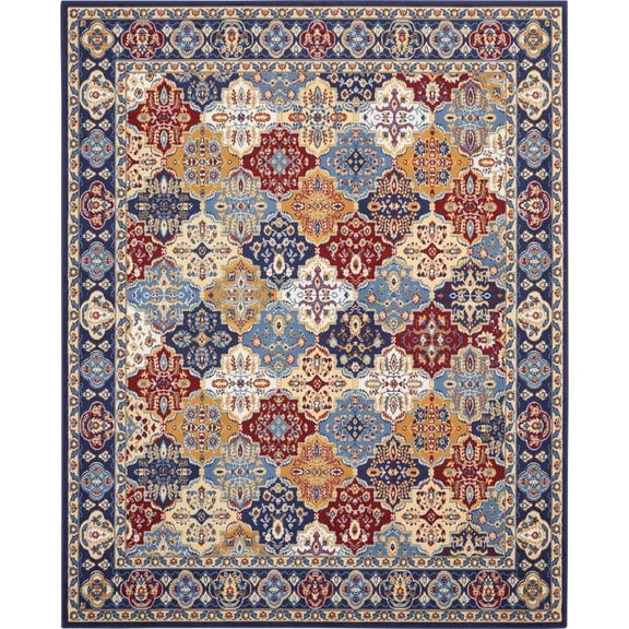 Grafix Multicolor 8 ft. x 10 ft. Persian Medallion Traditional Area Rug