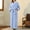 Blue, variant on Lilgiuy Womens Solid Bandage Robe Bathrobe Gown Pajamas Long Sleepwear Pocket Waistband+Belts for Relaxing