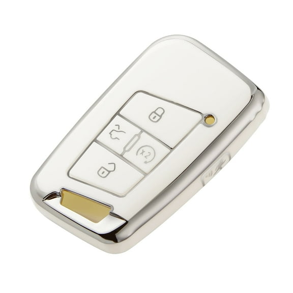 OFFCURVE VW Volkswagen Key Fob Cover, Key Shell Cover for Volkswagen Tiguan Atlas Jetta Passat Golf Alltrack Smart Remote Control,White