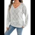 thumbnail image 3 of Suéter de Crochet para Mujer, Top de Larga Calada, Conjuntos de Otoño, Moda L, 3 of 9