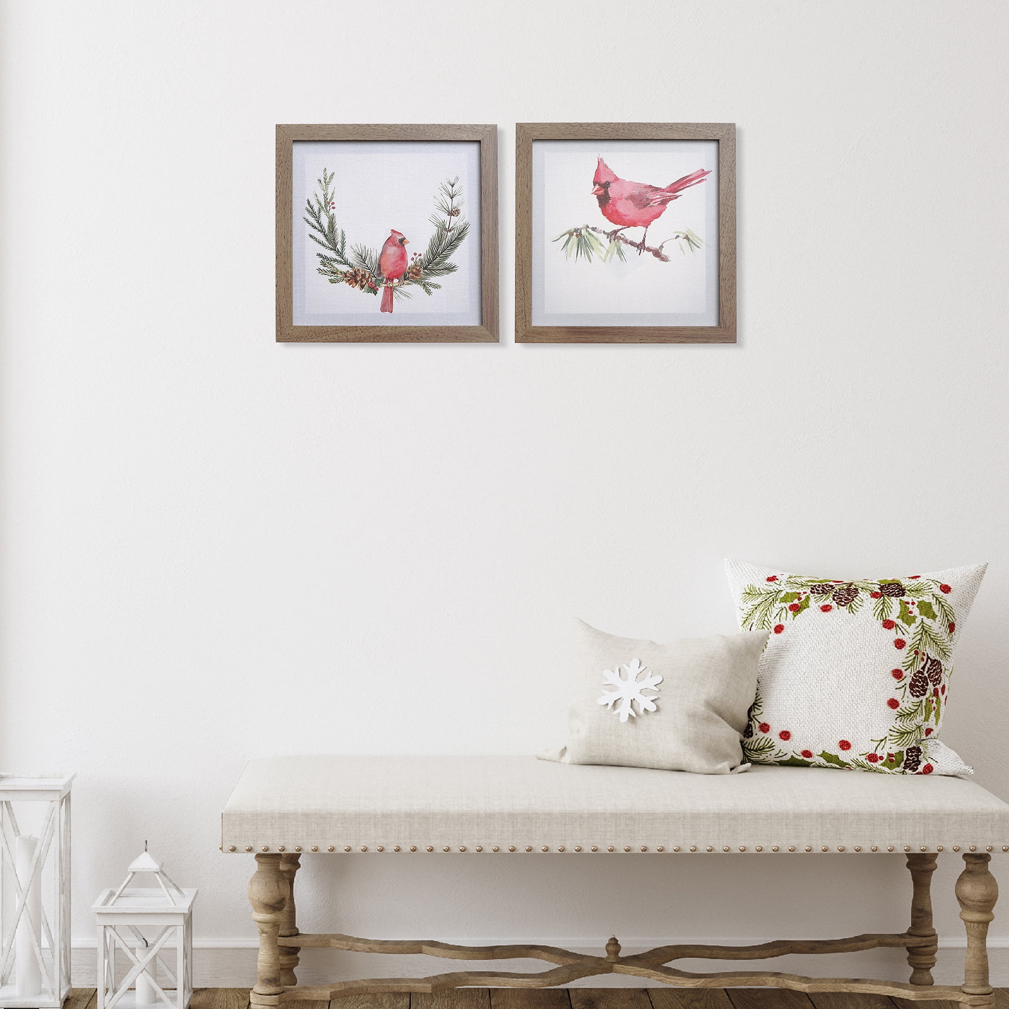 Toile Murale En Bois Cardinal (Assortiment) - Lot De 2