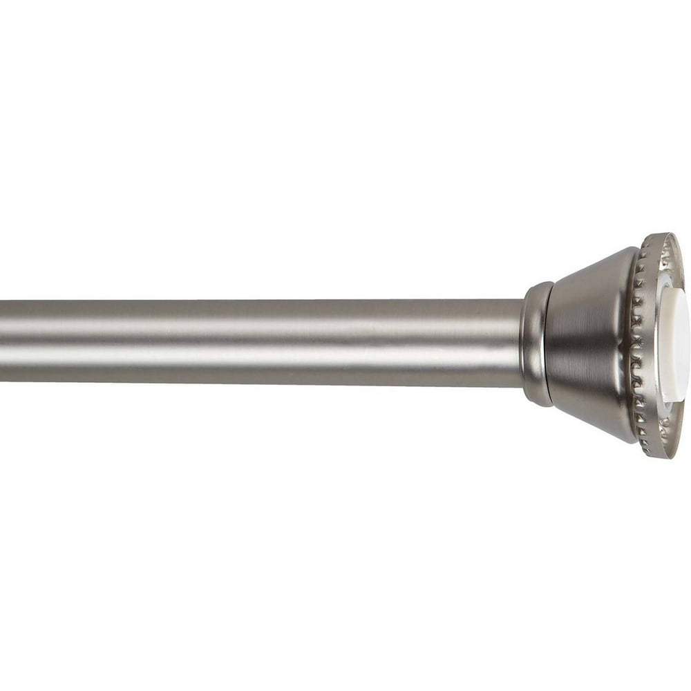 Bath Bliss Iron Tension Shower Rod in Satin Nickel Color
