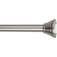 Bath Bliss Decorative Tension Shower Rod, Satin Nickel 42"-72"