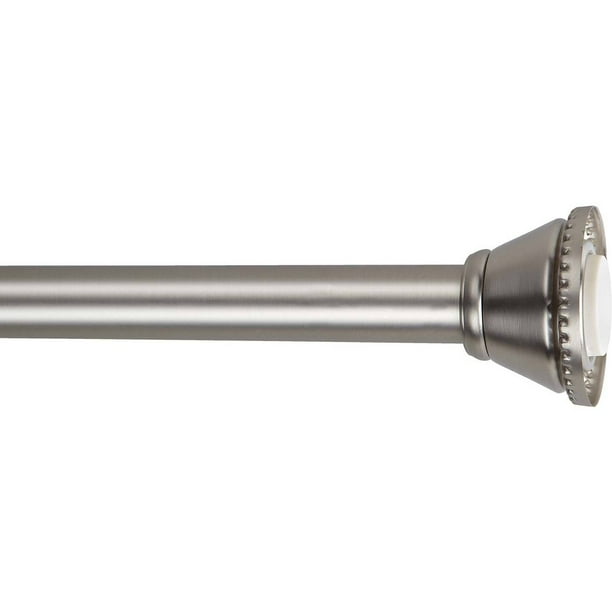 Bath Bliss Iron Tension Shower Rod in Satin Nickel Color