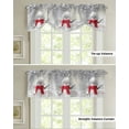 thumbnail image 4 of Christmas Winter Snowman Gray Window Curtain for Living Room Christmas Kitchen Cabinet Tie-up Valance Curtain Rod Pocket, 4 of 6