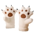 thumbnail image 3 of Guantes de mujer Fernando de Invierno felpa cálidos con cuerda para el cuello blanco, 3 of 7