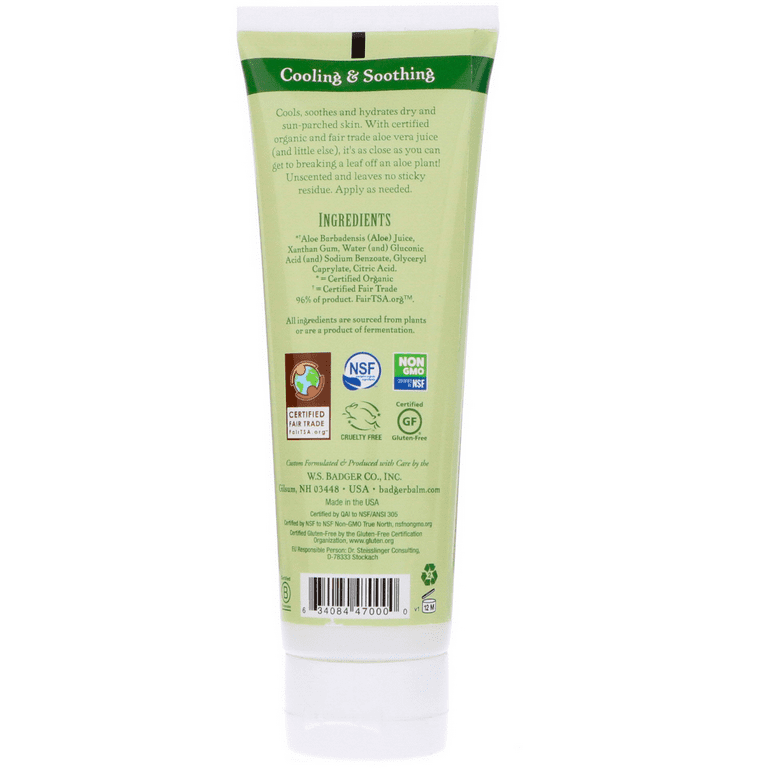Badger Aloe Vera After Sun Gel 4oz tube