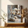 thumbnail image 6 of White Orchid on Spa Stones Canvas Print, Floral Meditation Art, Spa & Relaxation Wall Decor, 6 of 8